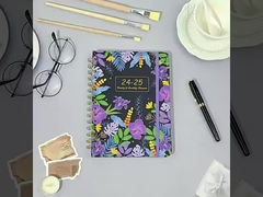 Elegante quadrado de capa dura notebook Impressão 128gsm Matt Art Paper Natural não revestido de madeira páginas livres